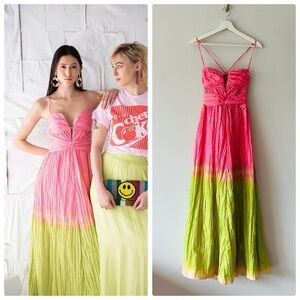 Antonio Melani Seraphina Pink Green Ombre Maxi Dress Size 6​​